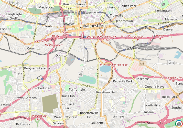 Map location of Springfield - JHB